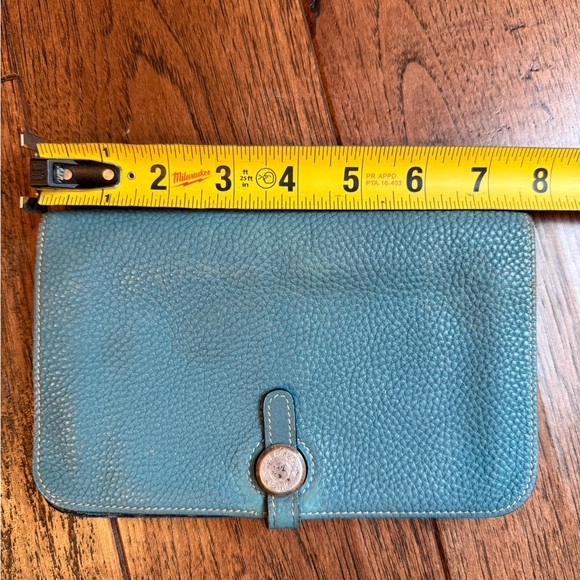 Authentic Hermes Dogon Wallet Togo Blue Jean leather - Picture 13 of 16
